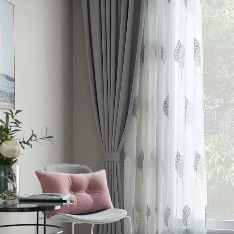 Embroidered Tulle Window Curtains for Living Room Bedroom Kitchen Window Drapes