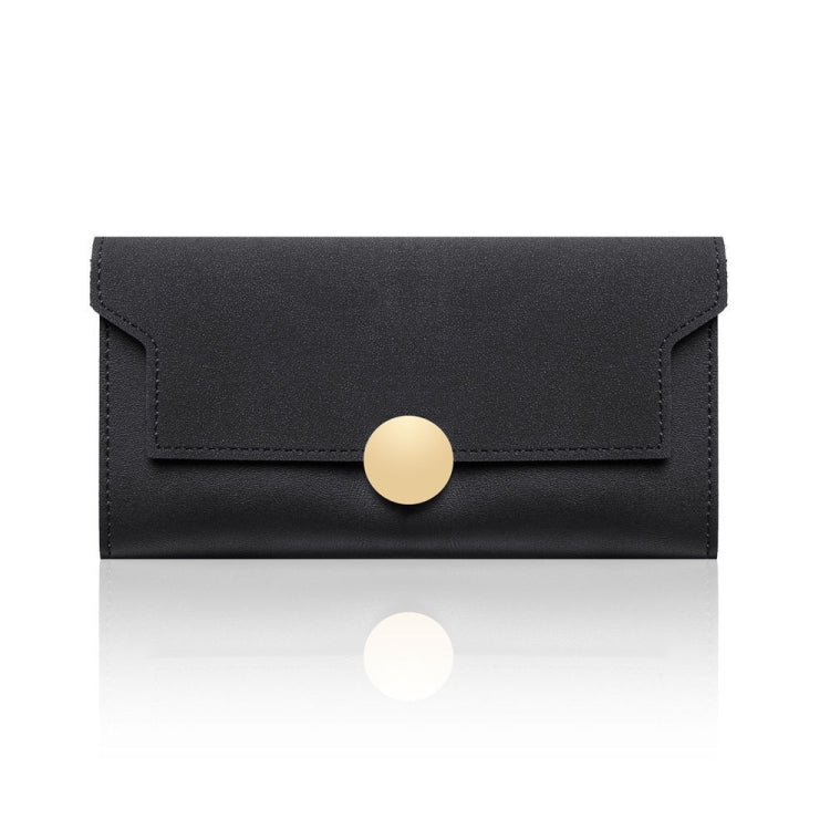 Women Splicing Long Wallet Ring Snap Multi-function Coin Purse