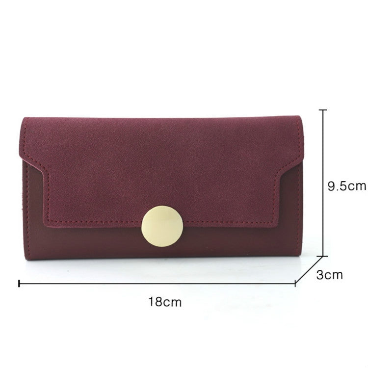 Women Splicing Long Wallet Ring Snap Multi-function Coin Purse