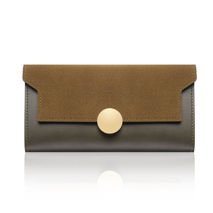 Women Splicing Long Wallet Ring Snap Multi-function Coin Purse