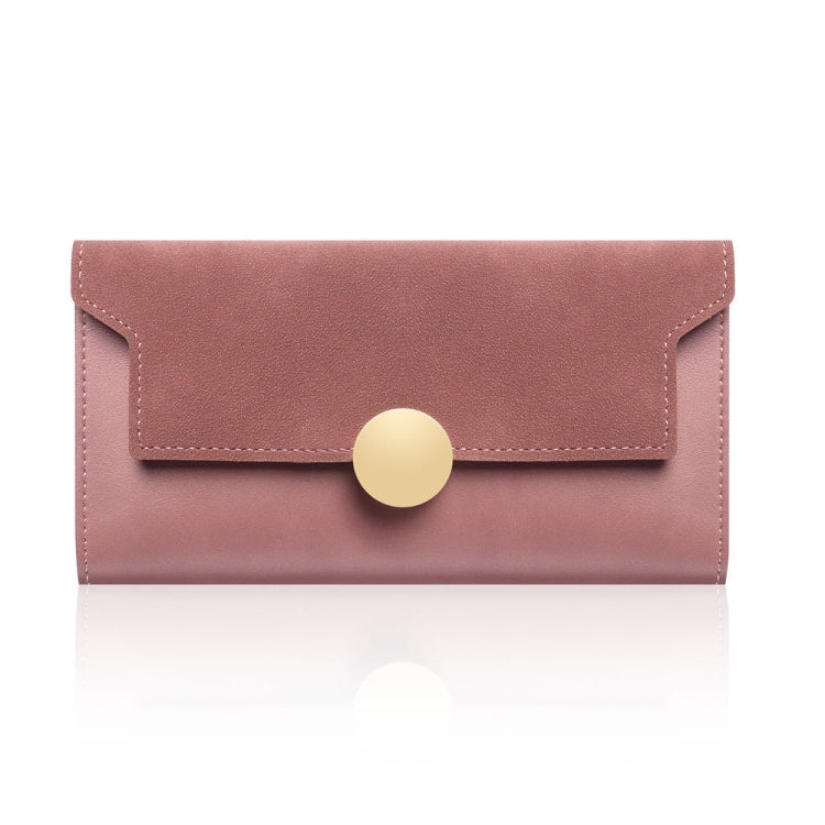 Women Splicing Long Wallet Ring Snap Multi-function Coin Purse