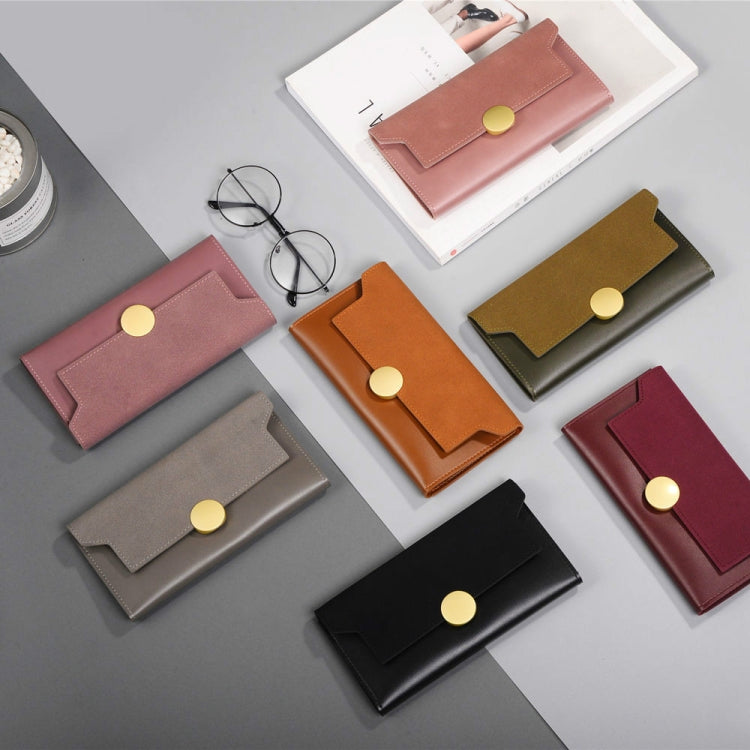 Women Splicing Long Wallet Ring Snap Multi-function Coin Purse