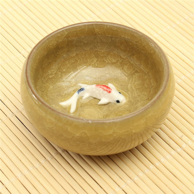 Water Shallow Water Washing Brush Writing Room Four Treasures Colorful Fish Water Bowl Teacups