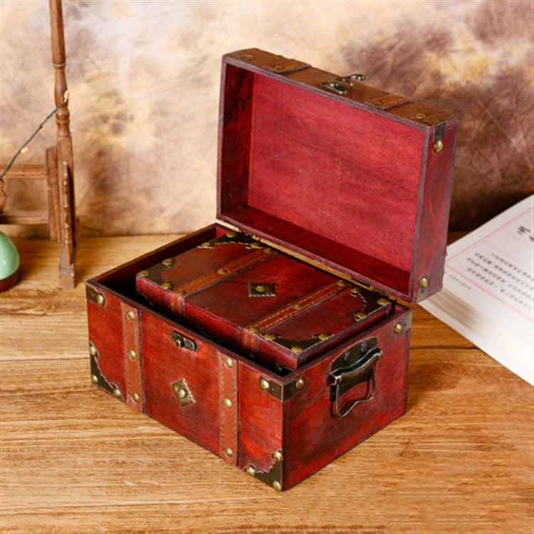 Small Vintage Wooden Storage Box Jewelry And Small Items Creative Storage Case
