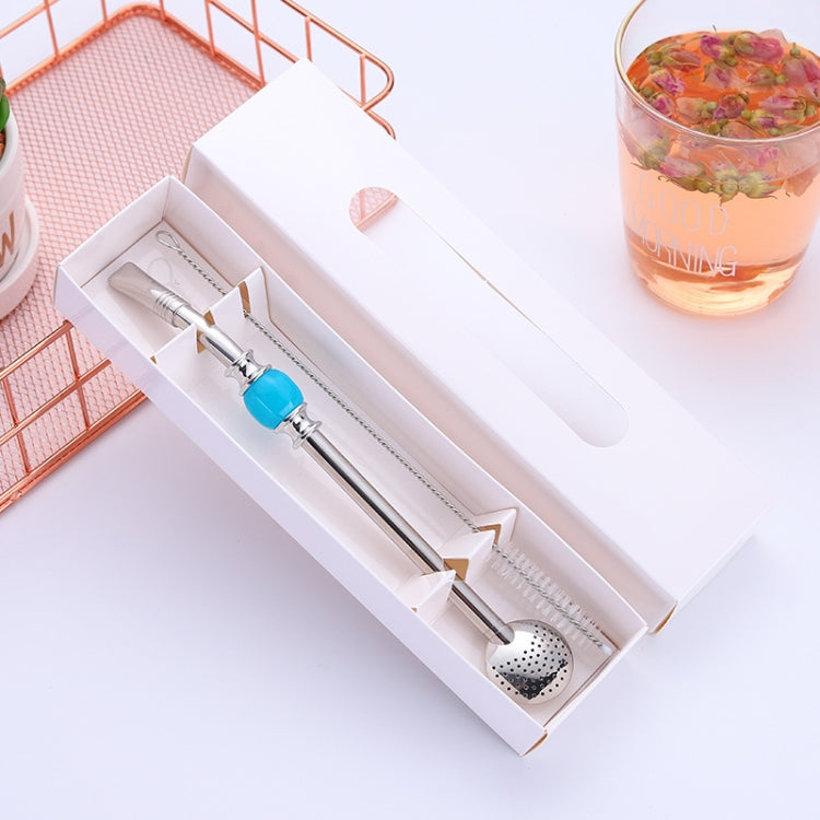 Washable Stainless Steel Straw Spoon Filter Slip Tea Tableware