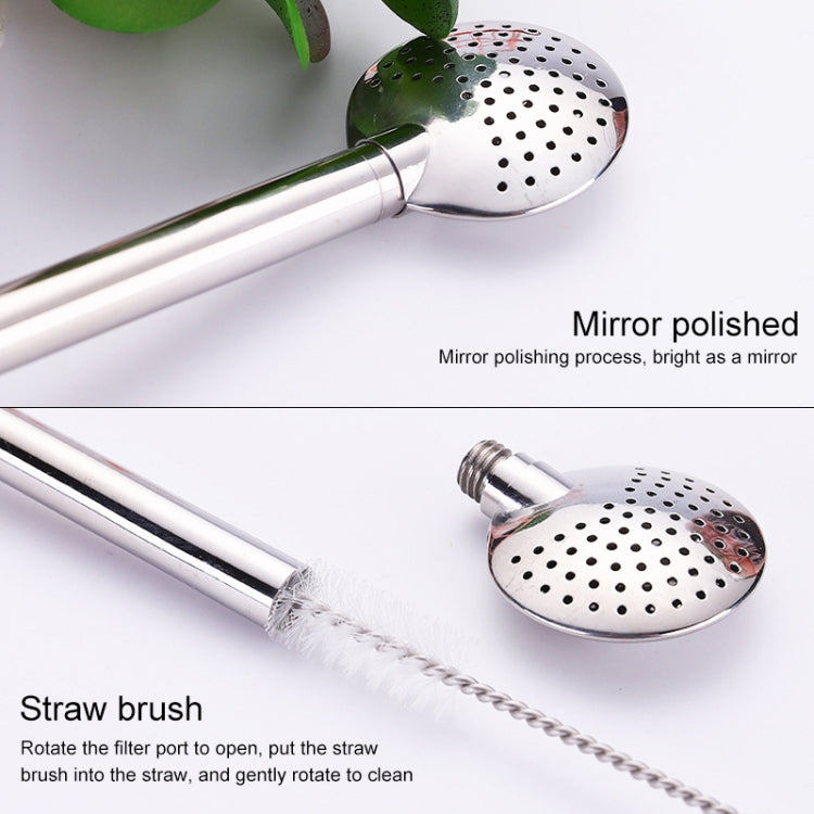 Washable Stainless Steel Straw Spoon Filter Slip Tea Tableware