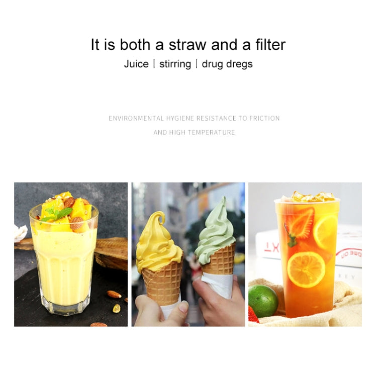 Washable Stainless Steel Straw Spoon Filter Slip Tea Tableware