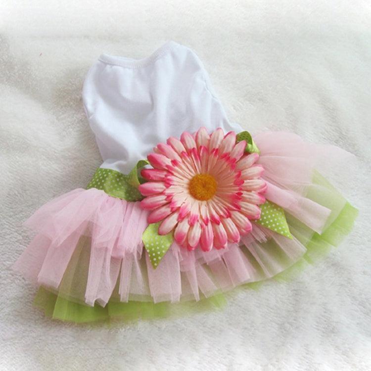 Fashionable Dog Gauze Clothes For Pet Dog Cat Clothes Party Flower Skirt, Size:S(Pink)