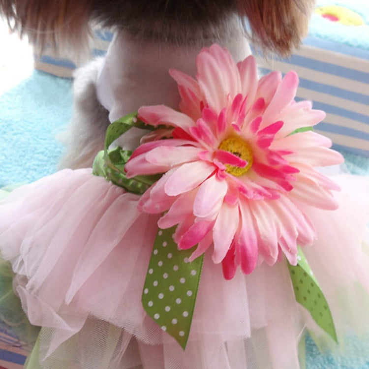 Fashionable Dog Gauze Clothes For Pet Dog Cat Clothes Party Flower Skirt, Size:XL(Pink)