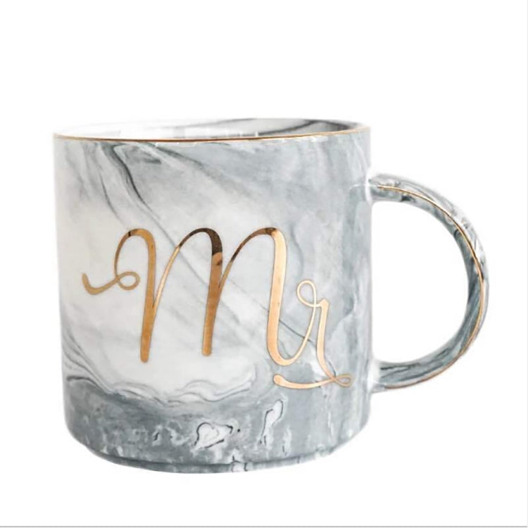 Marble Letter Ceramic Home Couple Coffee Cup, Style:Mr Grey
