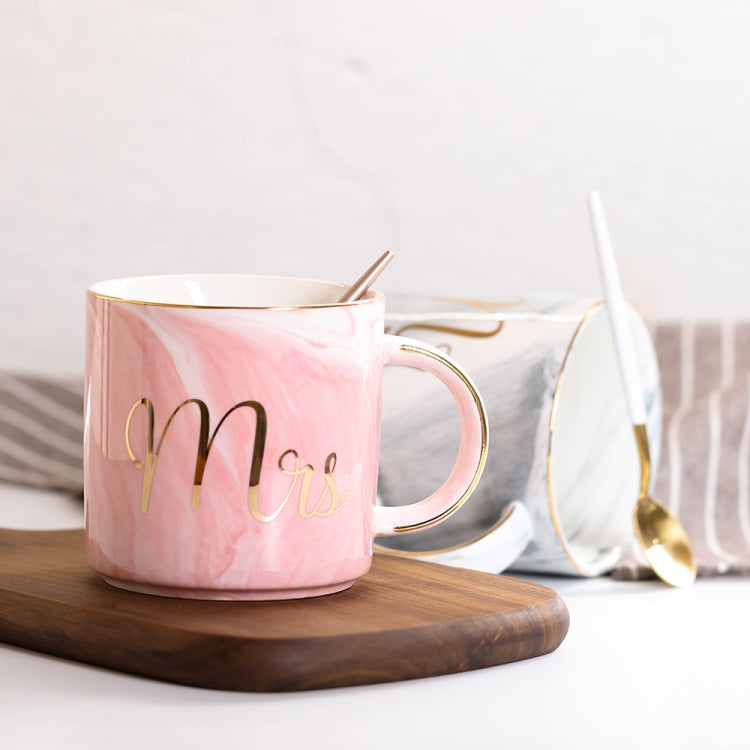 Marble Letter Ceramic Home Couple Coffee Cup, Style:Mr Grey