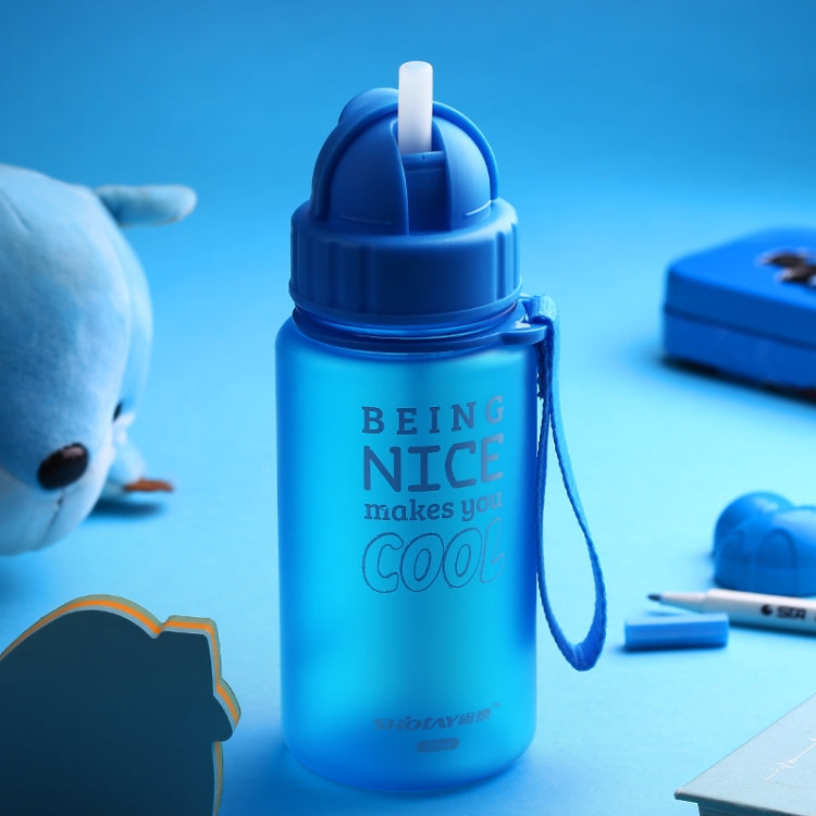 400ml Baby Bottle Portable Rope Spill Proof Children Cup Plastic Bottle For Kids Drinking Water with Straw