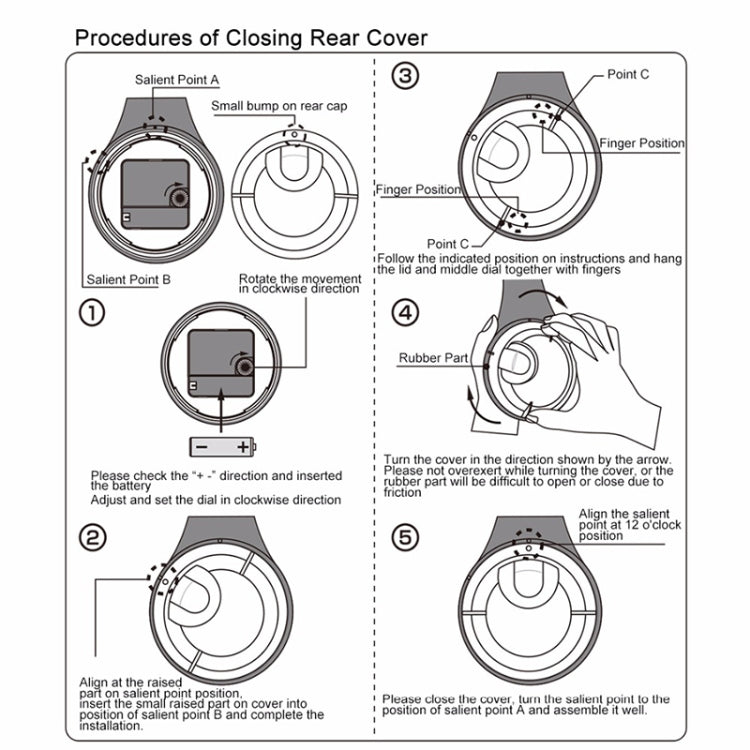 Simple Bathroom Clock Creative Wall Clock Kitchen Refrigerator Waterproof Mute Small Clock