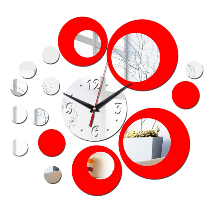 2 PCS 3D Stereo Decorative Clock Acrylic Digital Mirror Wall Sticker Wall Clock