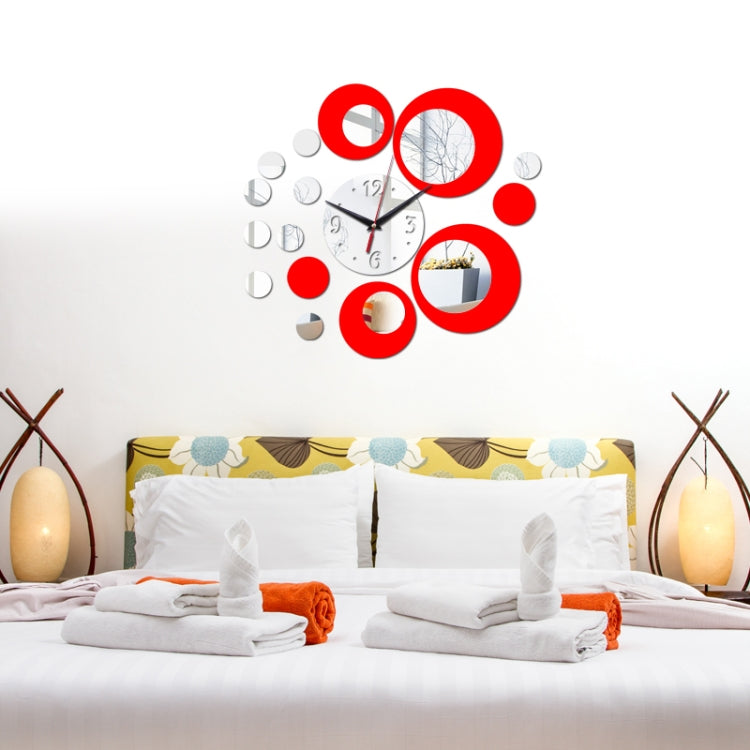 2 PCS 3D Stereo Decorative Clock Acrylic Digital Mirror Wall Sticker Wall Clock