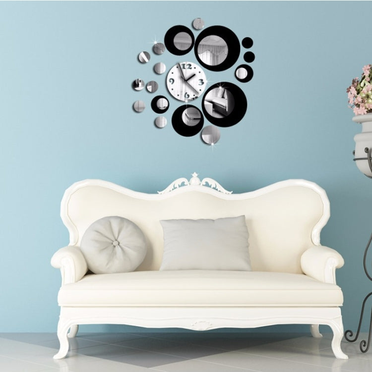 2 PCS 3D Stereo Decorative Clock Acrylic Digital Mirror Wall Sticker Wall Clock