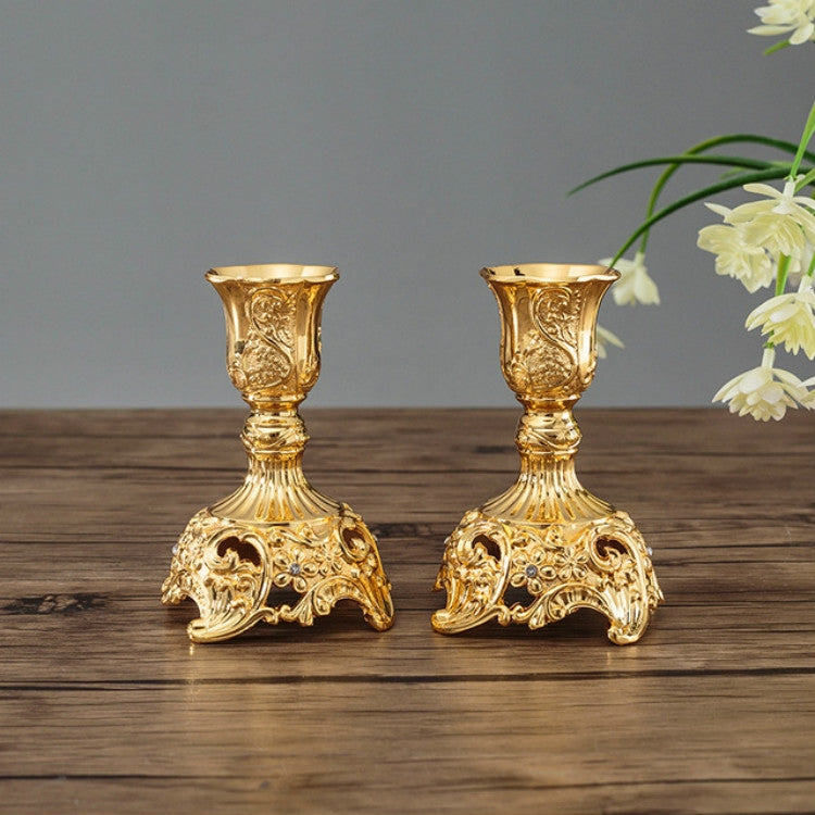 Two PCS/Set Sapphire Single Candle Light Dinner Candle Holder Decoration Wedding Candle Holder, Size:7.6X7.6X10cm
