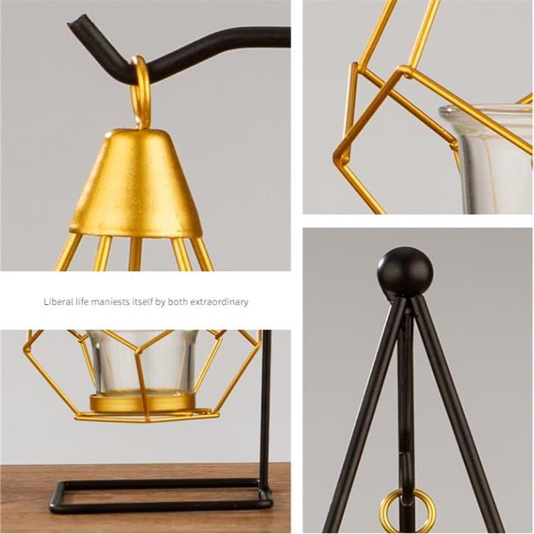 Minimalist Wrought Iron Scented Candle Holder Romantic Candlelight Dinner Home Wedding Props Ornaments, Style:XY2041