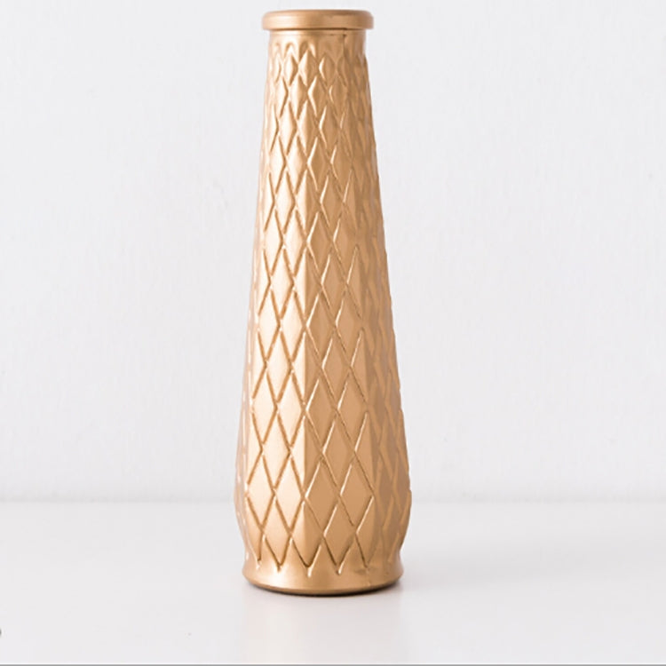 Electroplated Gold Glass Dried Flower Bottle Bar Restaurant Home Decoration, Shape:Diamond Vase