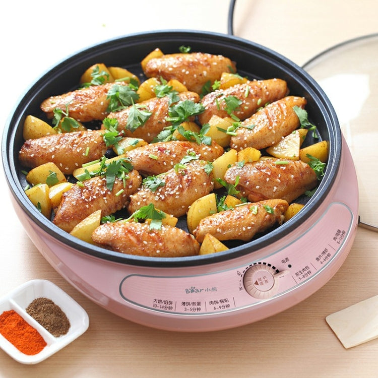 2 PCS Household Electric baking pan Cake Machine Fried Pan BBQ Pancake Pan(Pink)