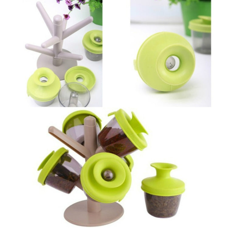 2 PCS 6 in 1 Creative Spice Tree Pots Seasoning Tanks Cans Set Pop Up Spice Rack
