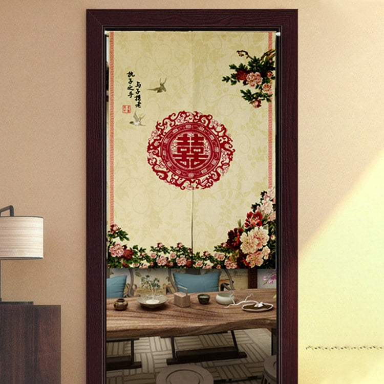 Cotton Linen Curtains Kitchen Bedroom Partition Curtain Blackout Half Curtain Door Cloth, Size:85cm x 90cm