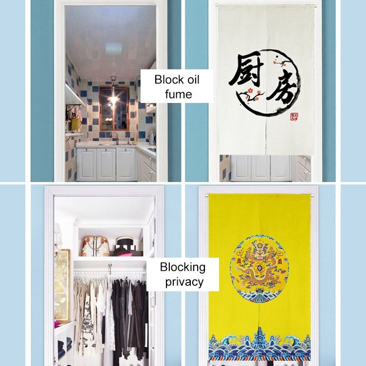 Cotton Linen Curtains Kitchen Bedroom Partition Curtain Blackout Half Curtain Door Cloth, Size:85cm x 120cm