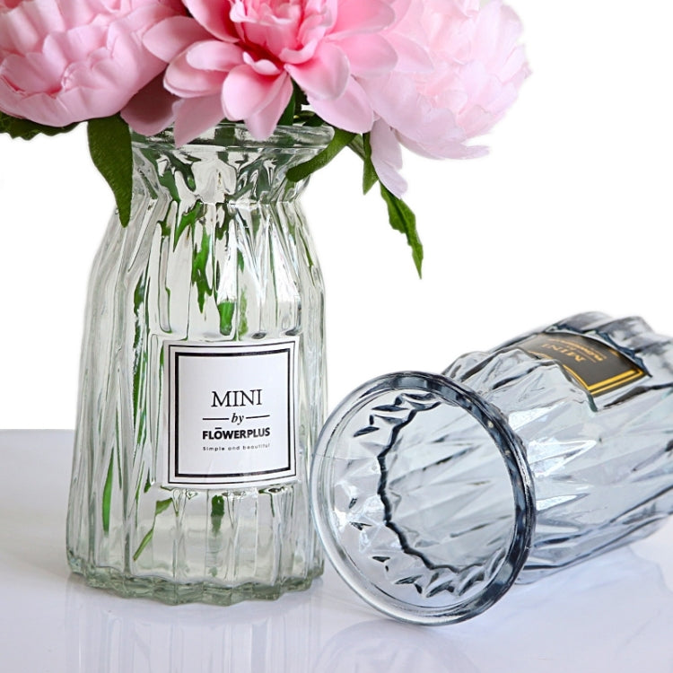 Contracted Transparent Glass Vase Origami Flower Arranging Plants Household Desktop Furnishing Articles, Size:Large