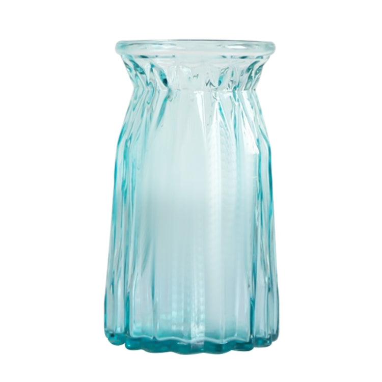 Contracted Transparent Glass Vase Origami Flower Arranging Plants Household Desktop Furnishing Articles, Size:Medium