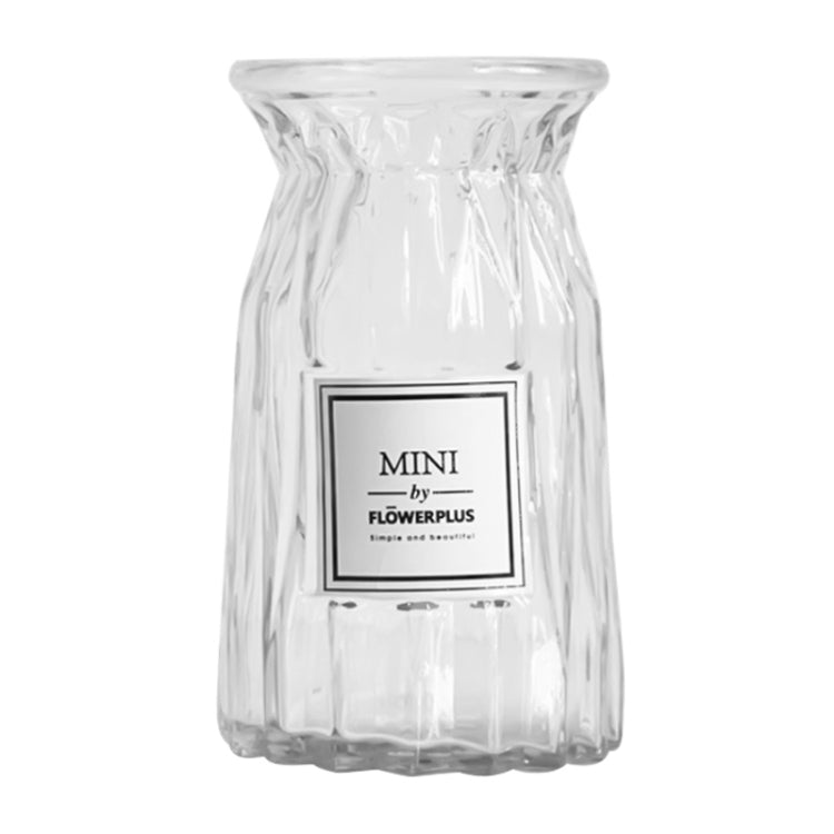 Contracted Transparent Glass Vase Origami Flower Arranging Plants Household Desktop Furnishing Articles, Size:Small