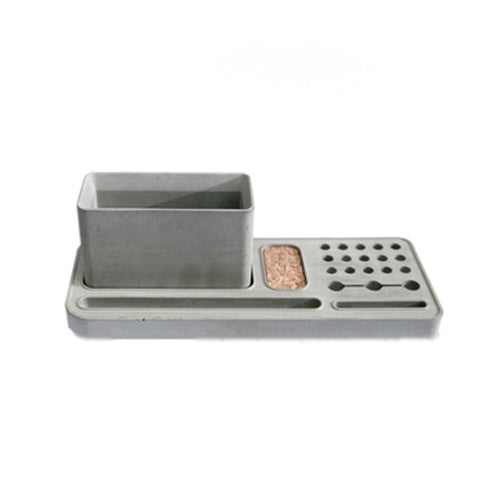 Cement Pen Holder Storage Box Desk Set School Supplies C with Stationery Box