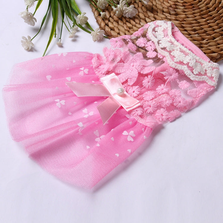AB060 Lovely Cat Dress Lace Wedding Skirts Dresses for Pets Party Costume, Size:XS