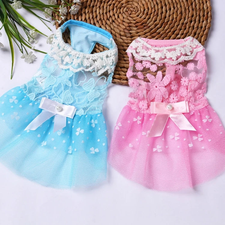 AB060 Lovely Cat Dress Lace Wedding Skirts Dresses for Pets Party Costume, Size:XS
