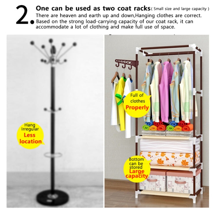 Standing Coat Rack Stainless steel Assembly Clothes rack Bedroom Furniture Shelf Hanging storage