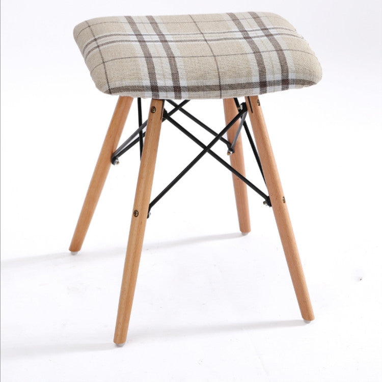 Solid Wood Stool Fabric Dining Stool Makeup Stool Fashion Creative Computer Stool Dressing Home Bench