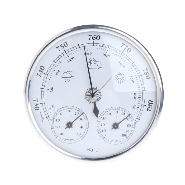 THB9392 Wall Hanging Household Weather Station Barometer Thermometer Hygrometer, 128mm