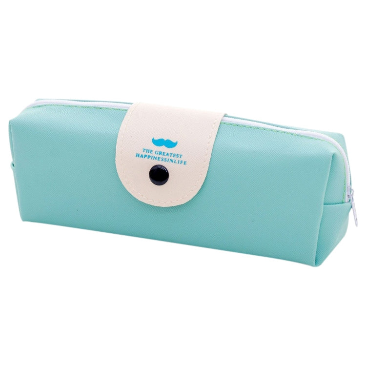 PU Leather Moustache Pattern School Pencil Bag School Supplies Storage Bag