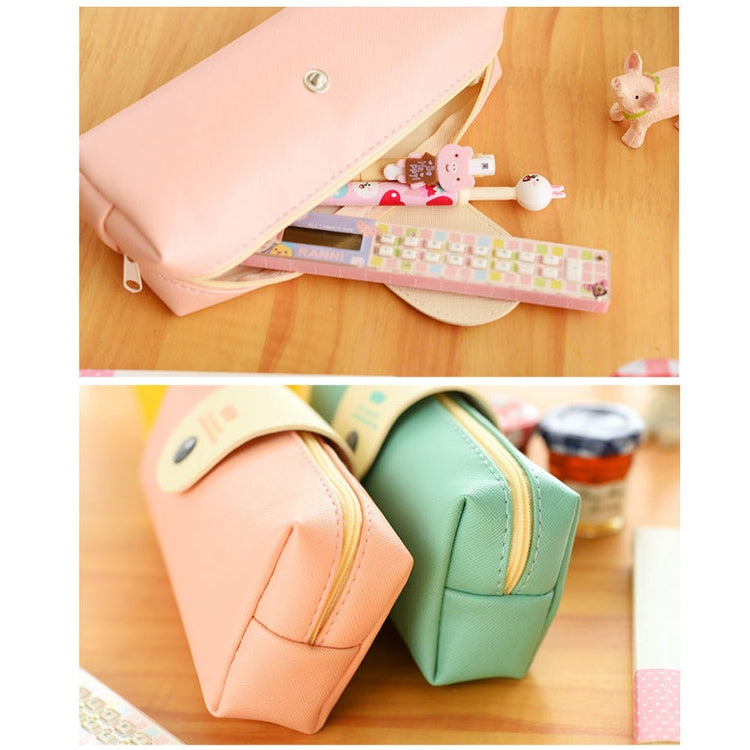 PU Leather Moustache Pattern School Pencil Bag School Supplies Storage Bag