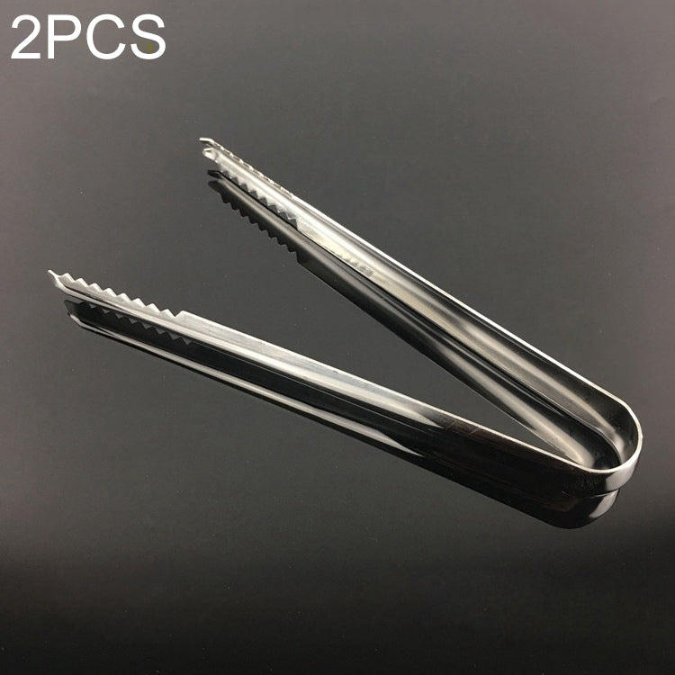 2 PCS Stainless Steel Light Body Small Sugar Clip Cube Sugar Clip Thickened Ice Clip, Specification:Stainless Steel 5 Inches