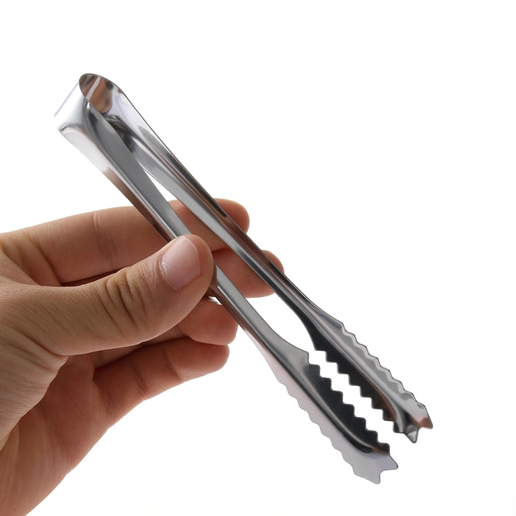 2 PCS Stainless Steel Light Body Small Sugar Clip Cube Sugar Clip Thickened Ice Clip, Specification:8 Inches Black Handle