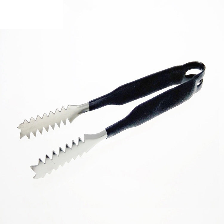 2 PCS Stainless Steel Light Body Small Sugar Clip Cube Sugar Clip Thickened Ice Clip, Specification:9 Inches Black Handle