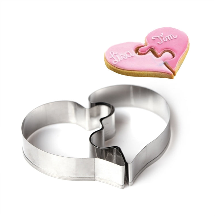 2 PCS Stainless Steel Love Shape Wedding Fondant Cake Decorating Tools DIY Pastry Biscuit Baking Molds