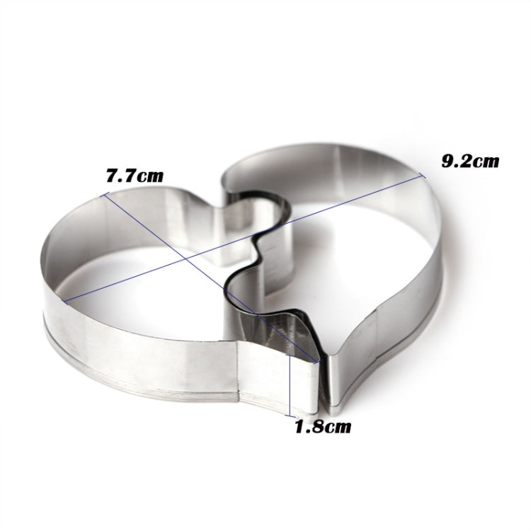 2 PCS Stainless Steel Love Shape Wedding Fondant Cake Decorating Tools DIY Pastry Biscuit Baking Molds