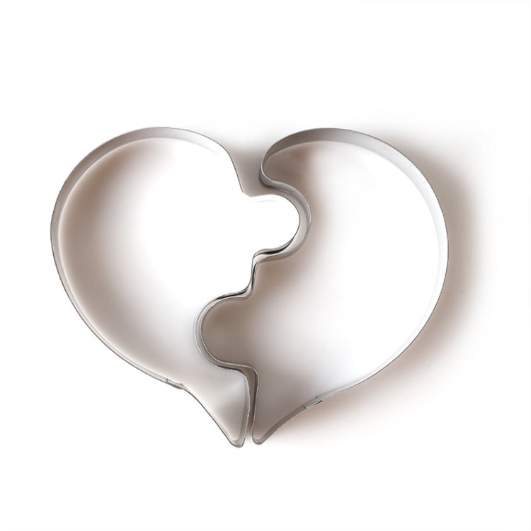 2 PCS Stainless Steel Love Shape Wedding Fondant Cake Decorating Tools DIY Pastry Biscuit Baking Molds