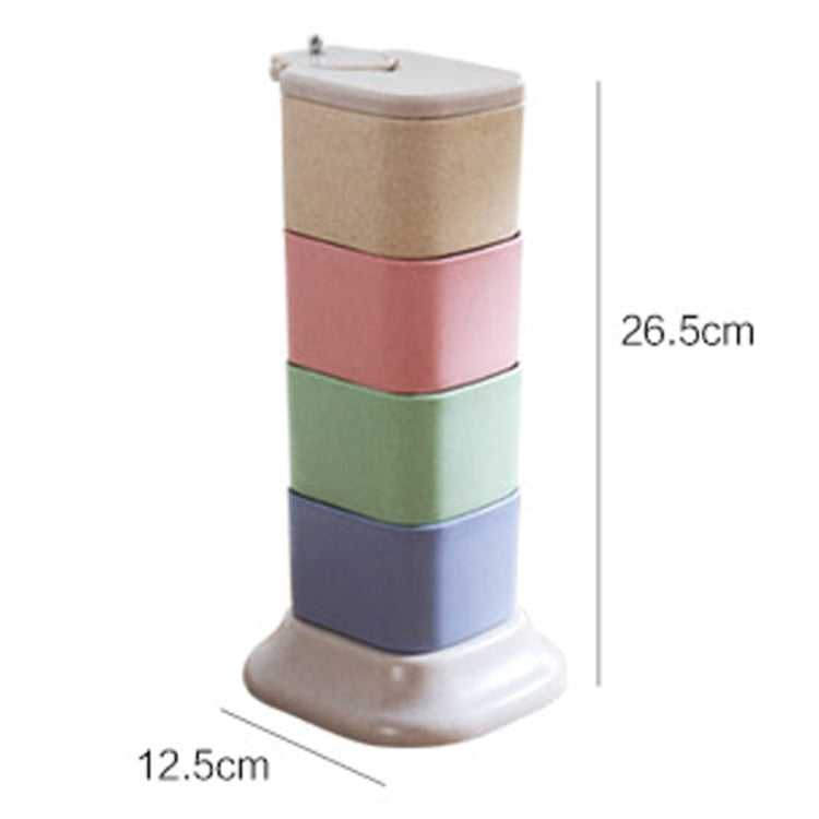 Wheat Straw Jar Seasonings Containers Flavor Condiments Storage Box Kitchen Accessories Storage Box with Holder Rack