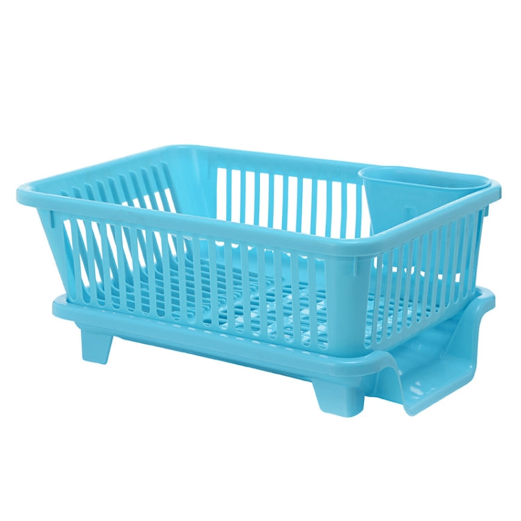 Kitchen Sink Dish Multi-function Drainer Drying Rack Kitchen Washing Holder Basket Organizer Blue, Size:S, Style:Right Drainage