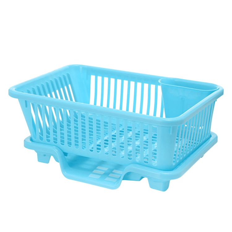 Kitchen Sink Dish Multi-function Drainer Drying Rack Kitchen Washing Holder Basket Organizer Blue, Size:L, Style:Front Drainage