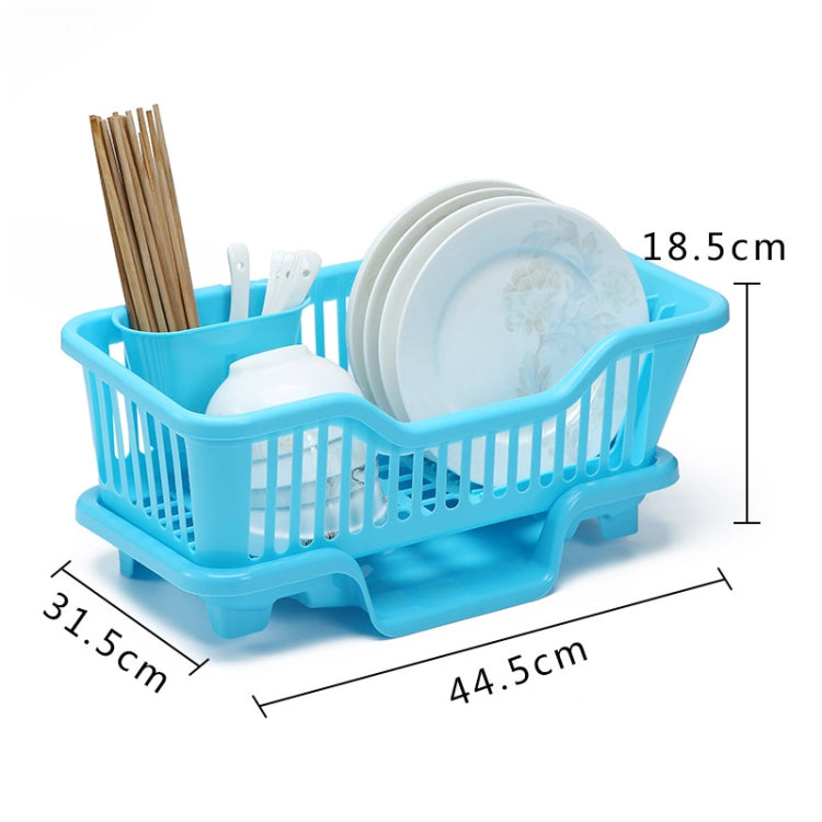 Kitchen Sink Dish Multi-function Drainer Drying Rack Kitchen Washing Holder Basket Organizer Blue, Size:L, Style:Front Drainage
