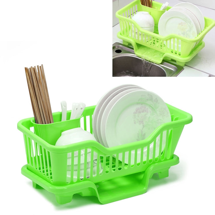 Kitchen Sink Dish Multi-function Drainer Drying Rack Kitchen Washing Holder Basket Organizer Green, Size:S, Style:Front Drainage