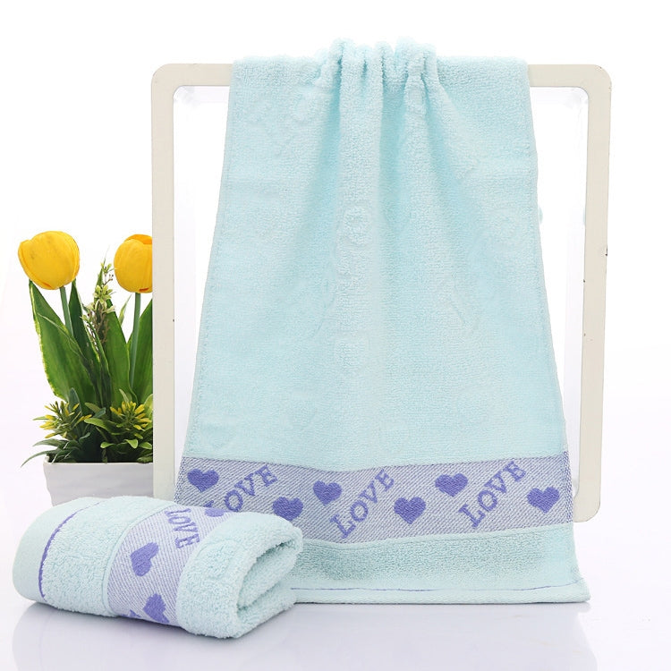Cotton LOVE Peach Heart Face Towel Bathroom Face Absorbent Drying Cloth(Blue)
